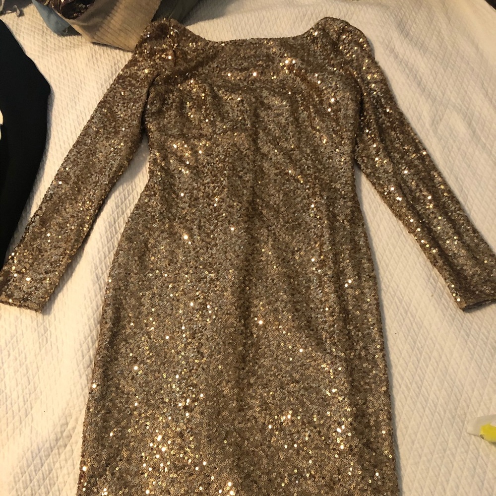 Ralph Lauren Evening 2 long sleeve sequin dress